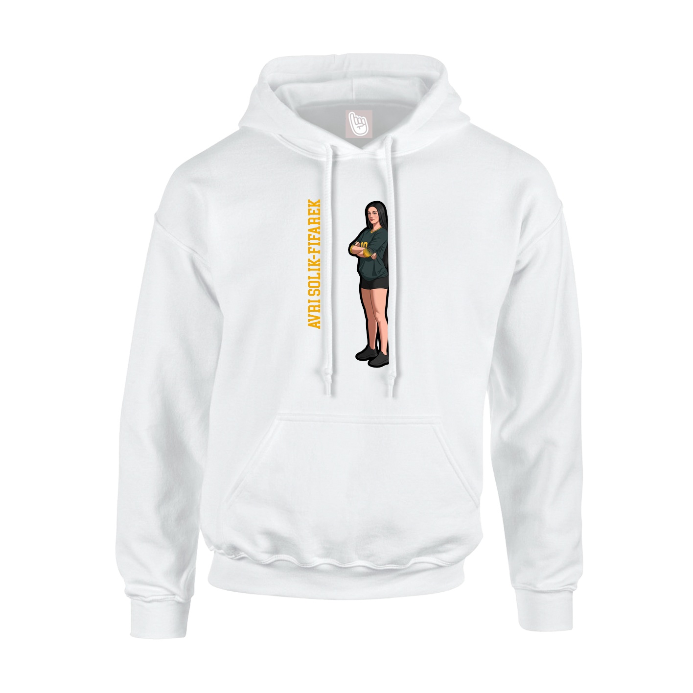 Hoodie — Name Vertical in White