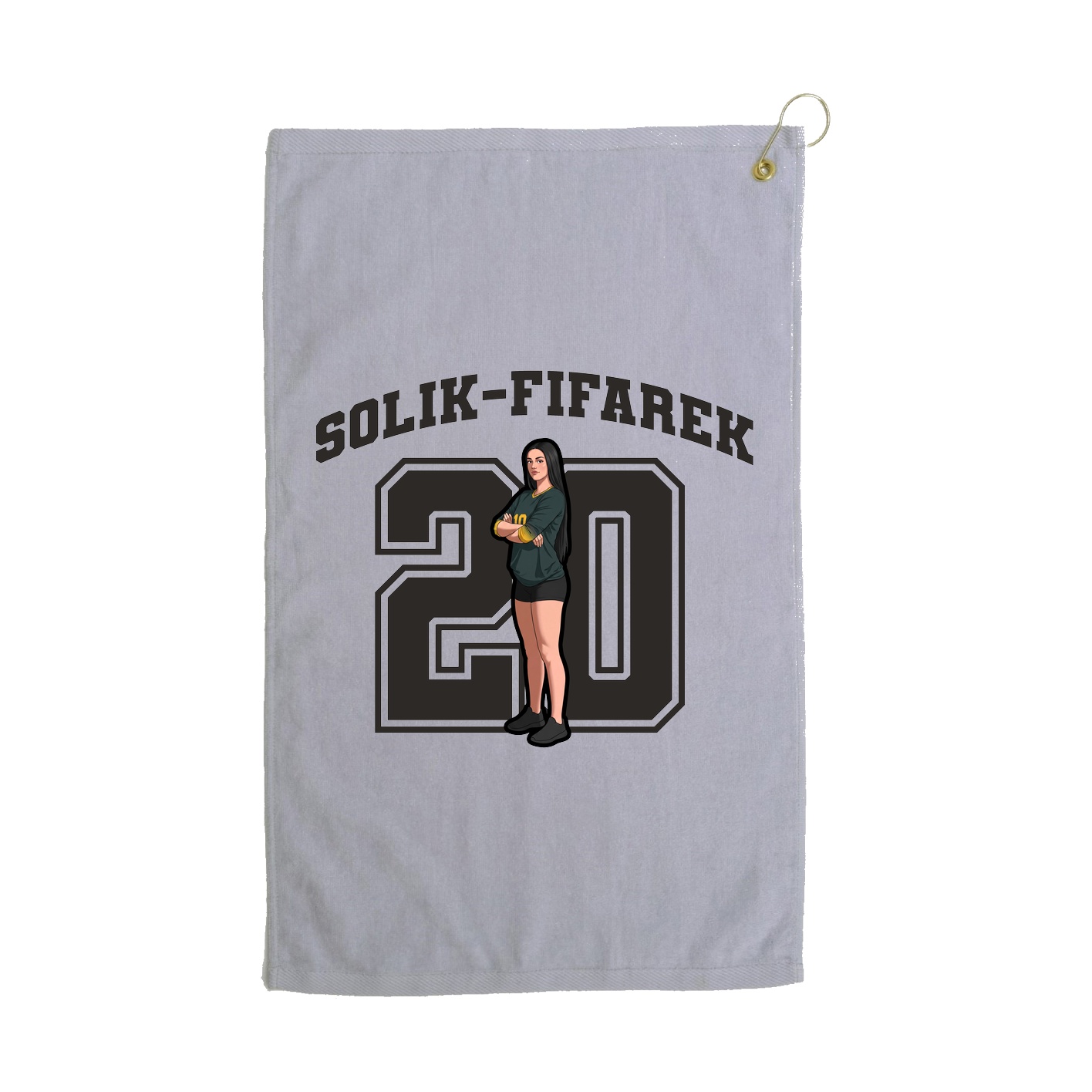 Golf Towel — Number in Grey