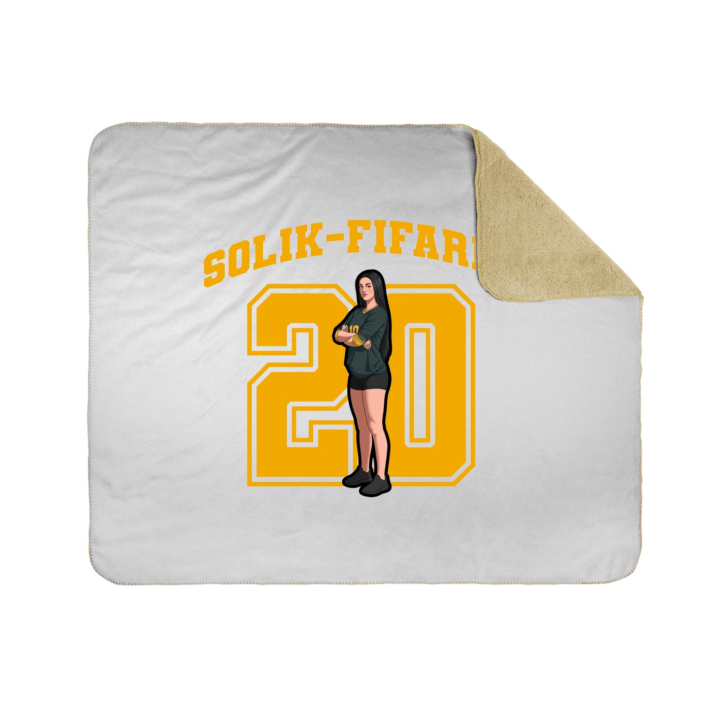 Throw Blanket — Number in White