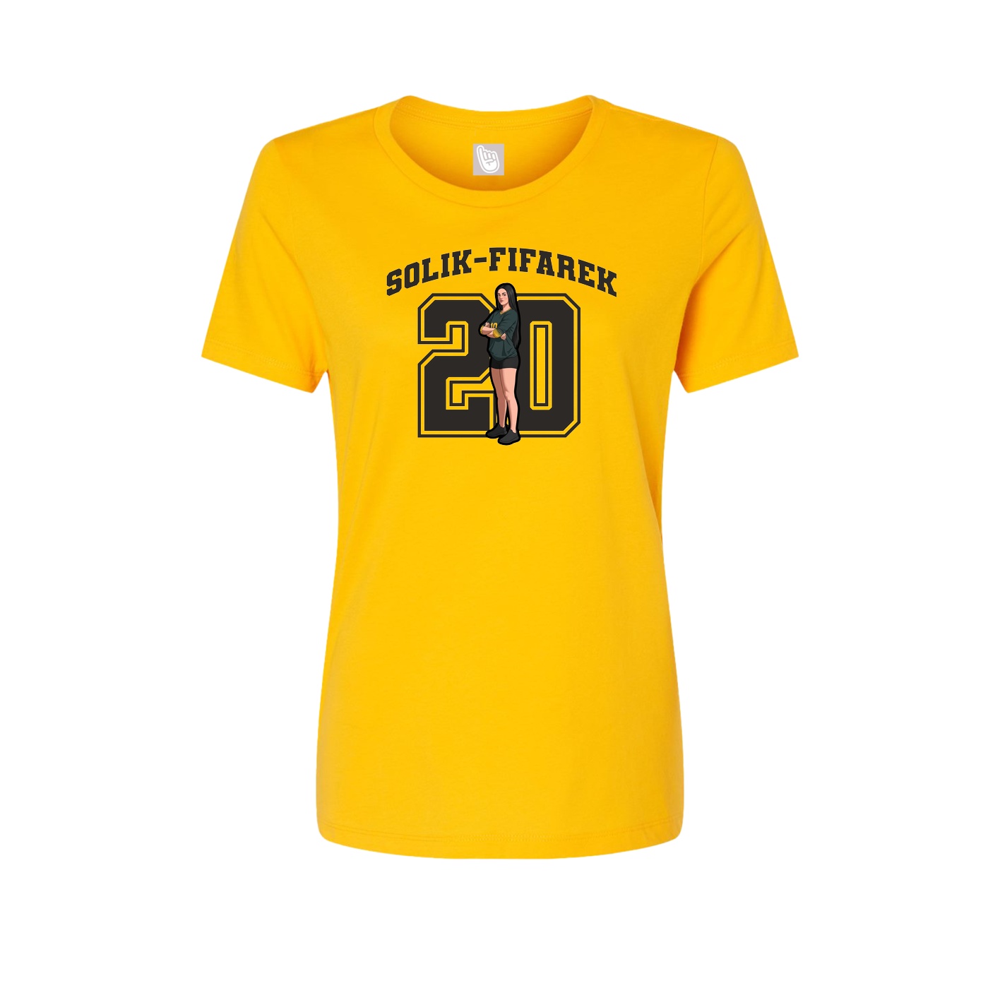Fitted Women's Tee — Number in Gold
