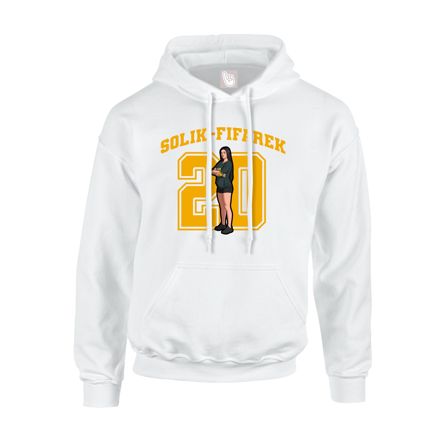 Youth Hoodie — Number in White