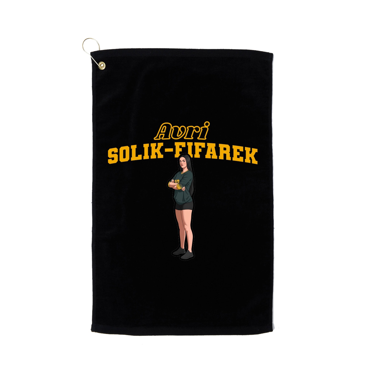 Golf Towel — Name Arch in Black