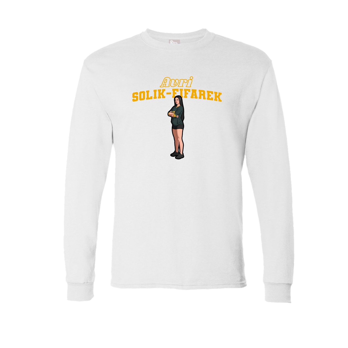 Long Sleeve Tee — Name Arch in White