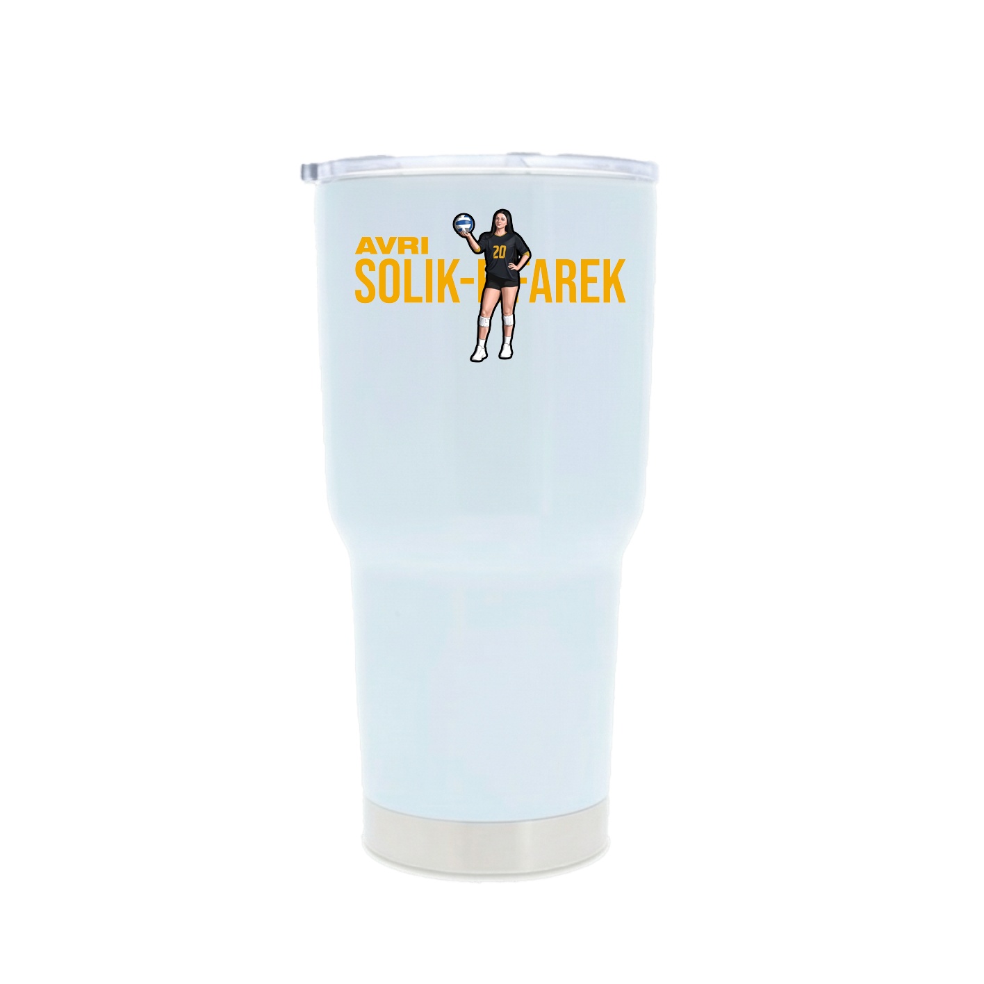 30oz Stainless Steel Tumbler — Player Name in White