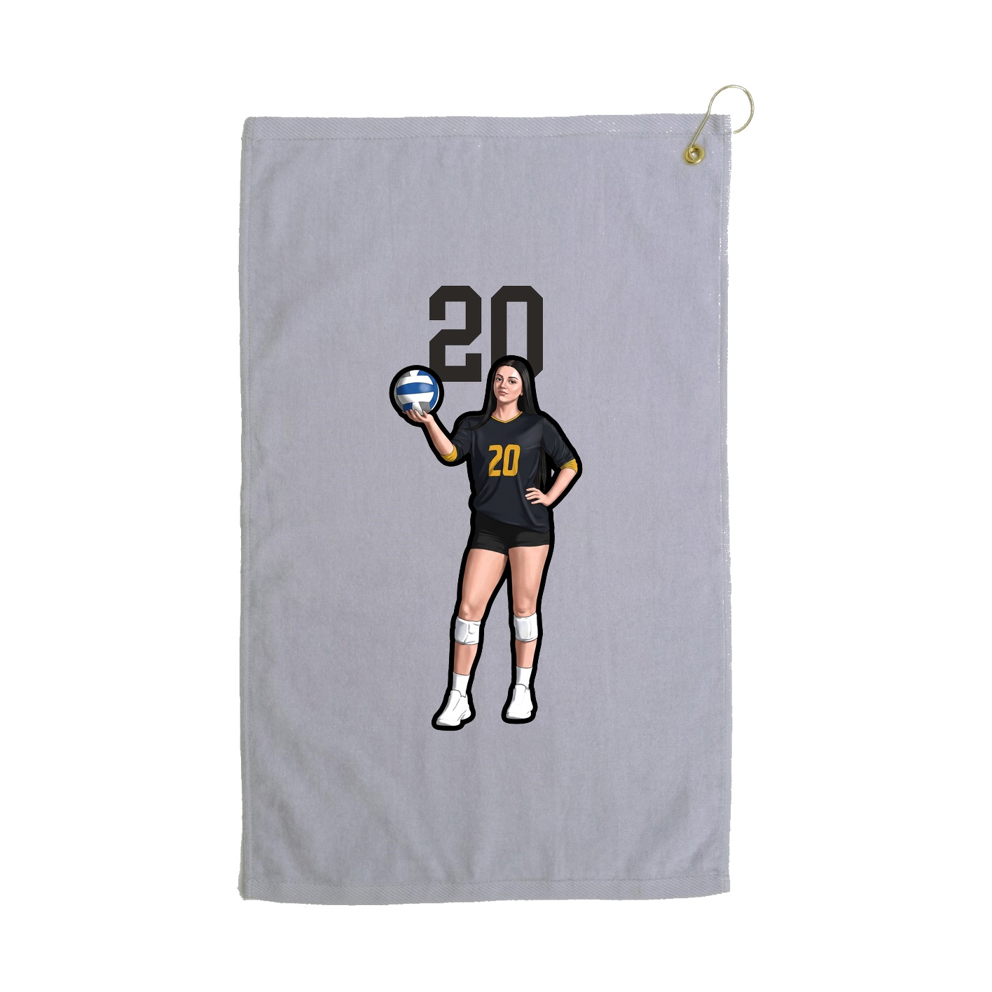 Golf Towel — Number Top in Grey