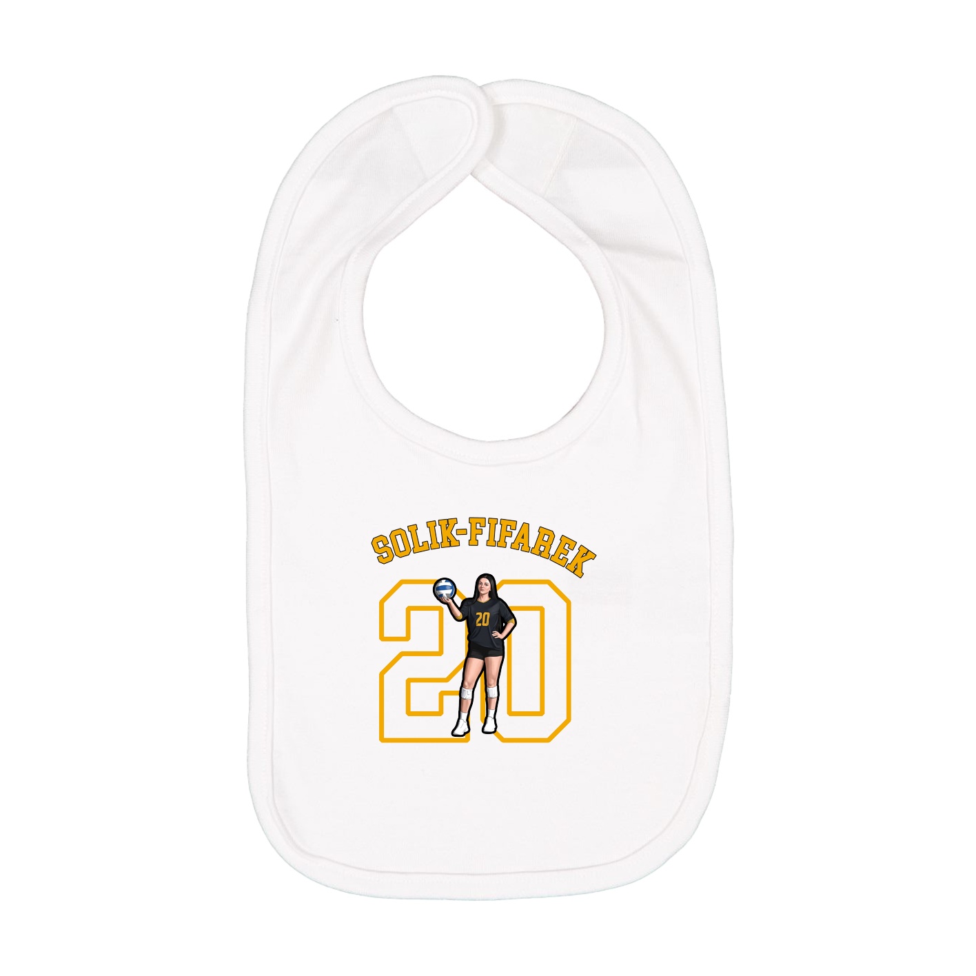 Infant Bib — Shirsey Arch in White