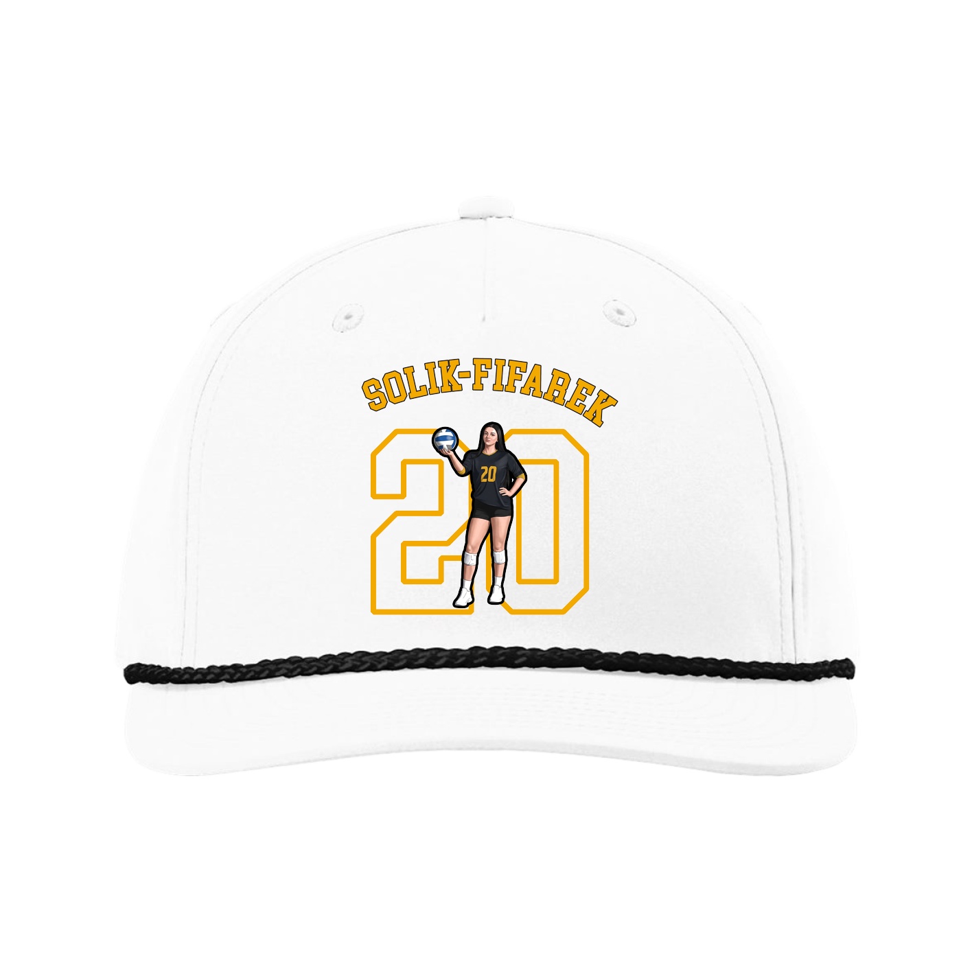 Five-Panel Classic Rope Cap — Shirsey Arch in White