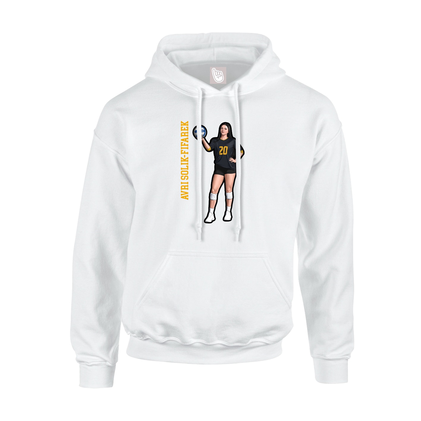 Hoodie — Name Vertical in White