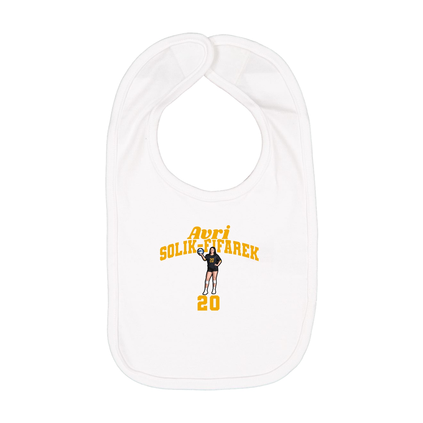 Infant Bib — Signature Arch in White