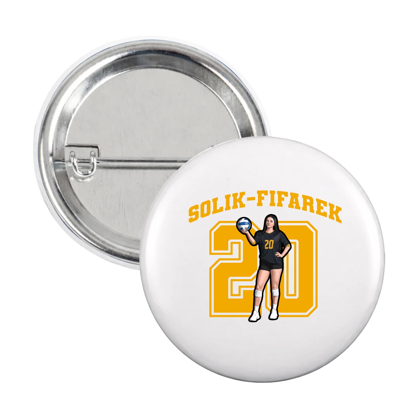Game Day Button — Number in White