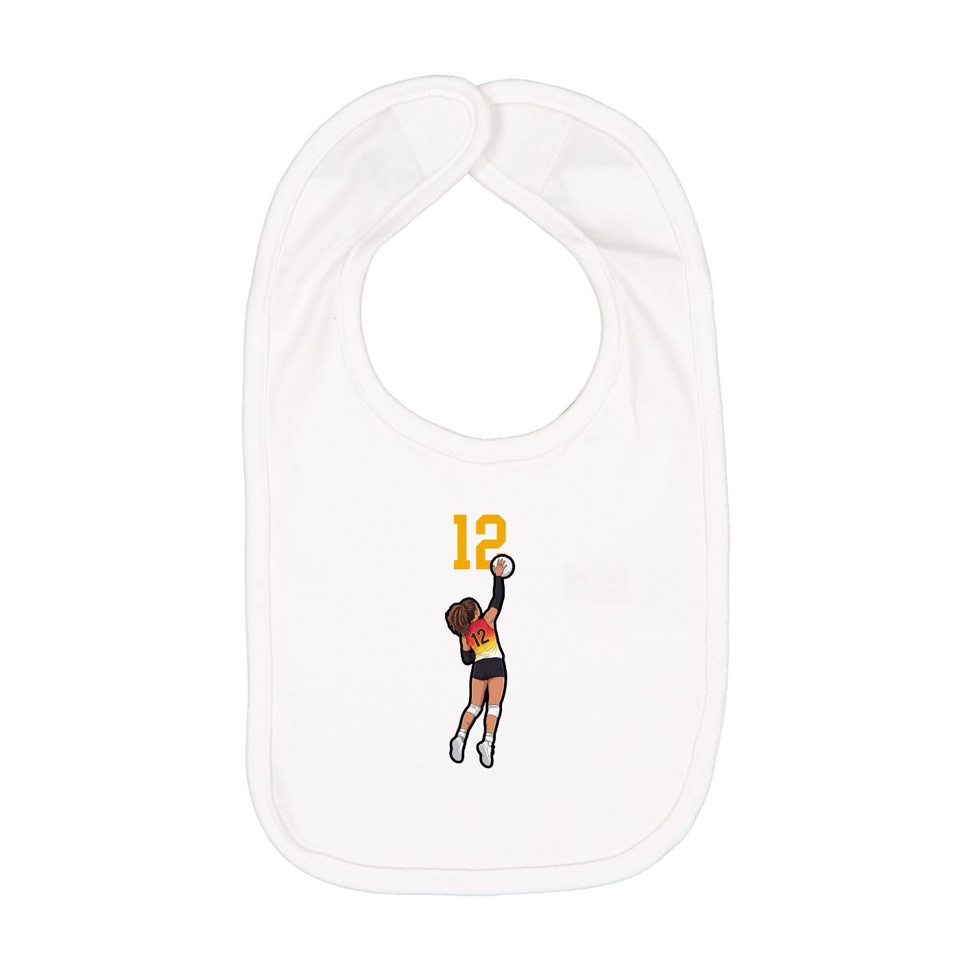 Infant Bib — Number Top in White