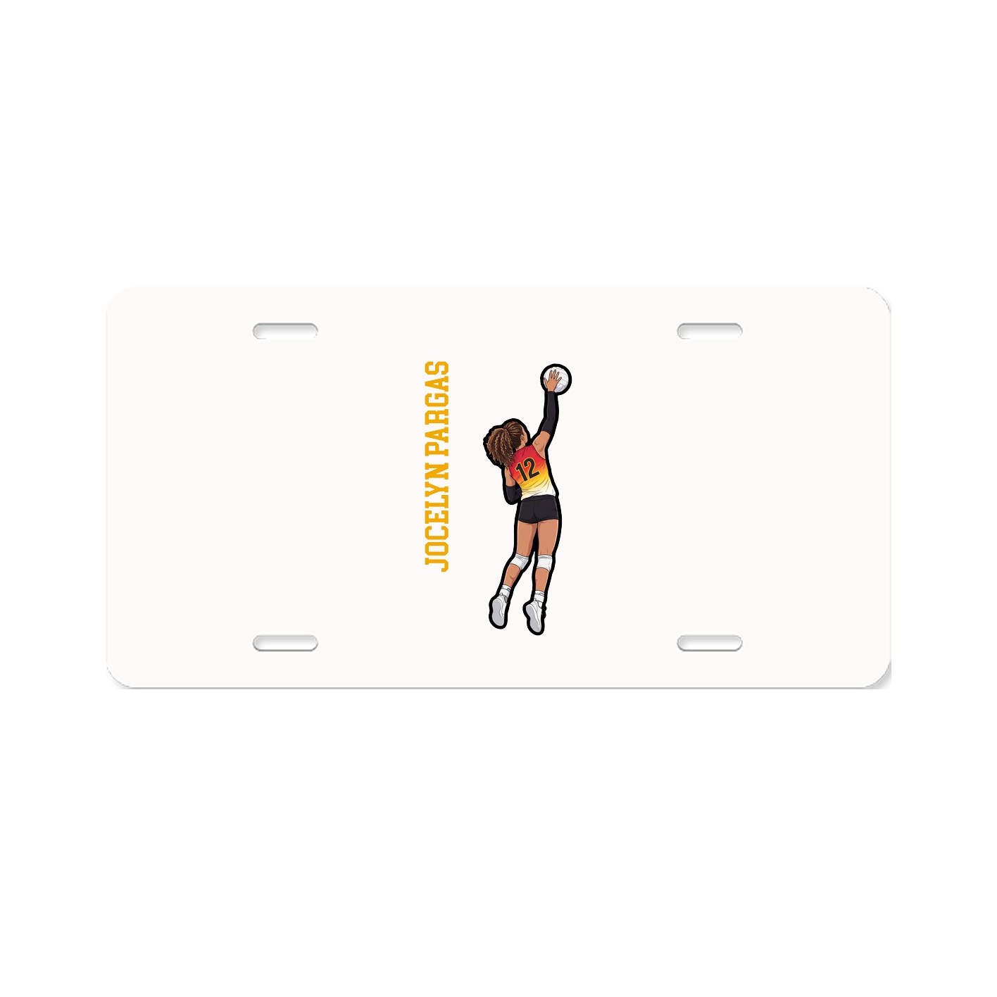License Plate — Name Vertical in Classic