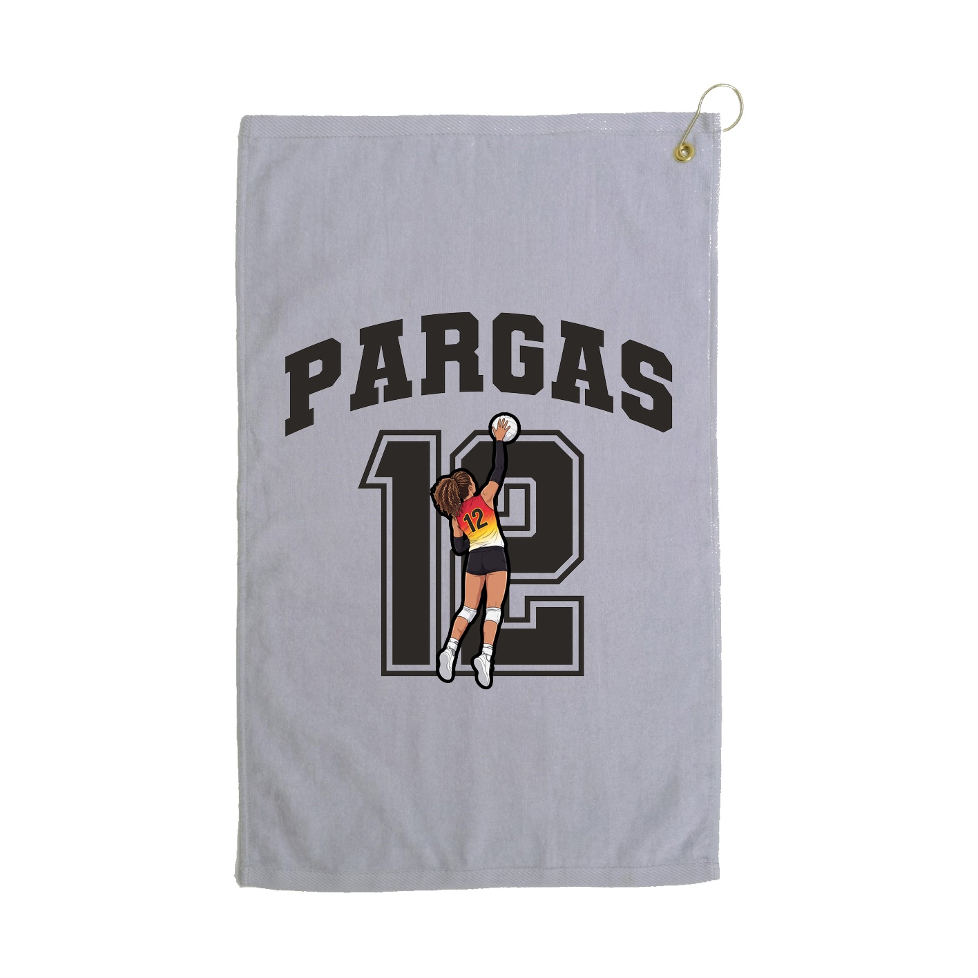 Golf Towel — Number in Grey