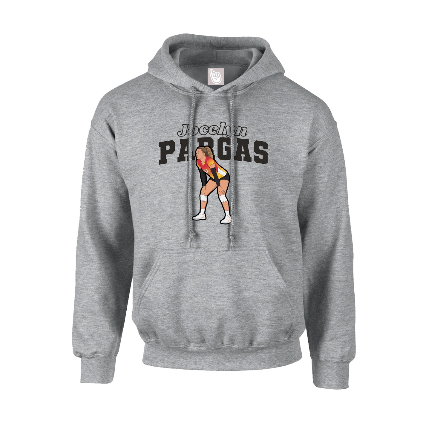 Youth Hoodie — Name Arch in Grey