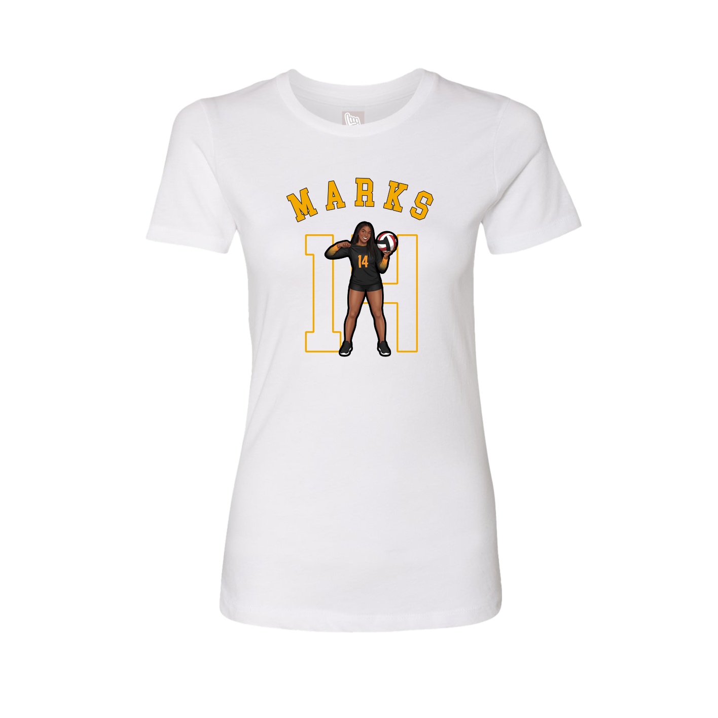 Fitted Women's Tee — Shirsey Arch in White