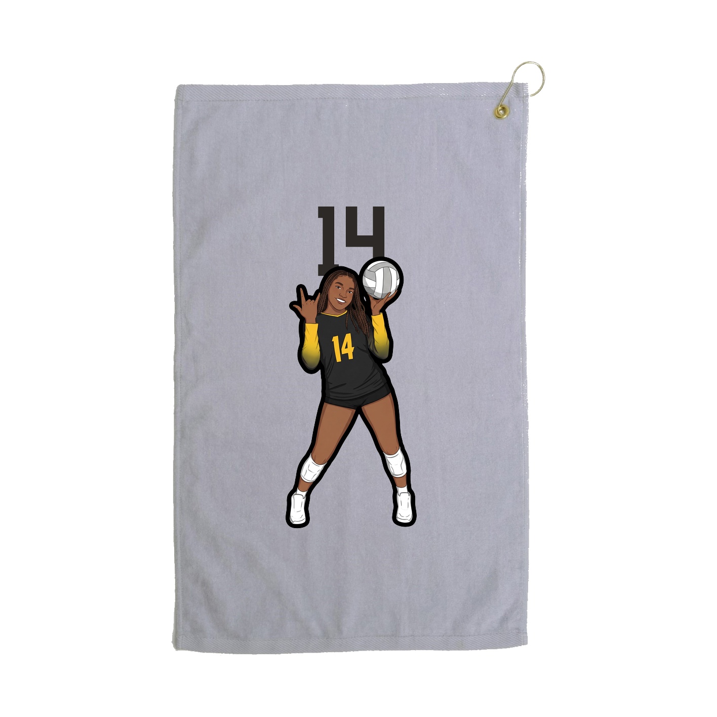 Golf Towel — Number Top in Grey