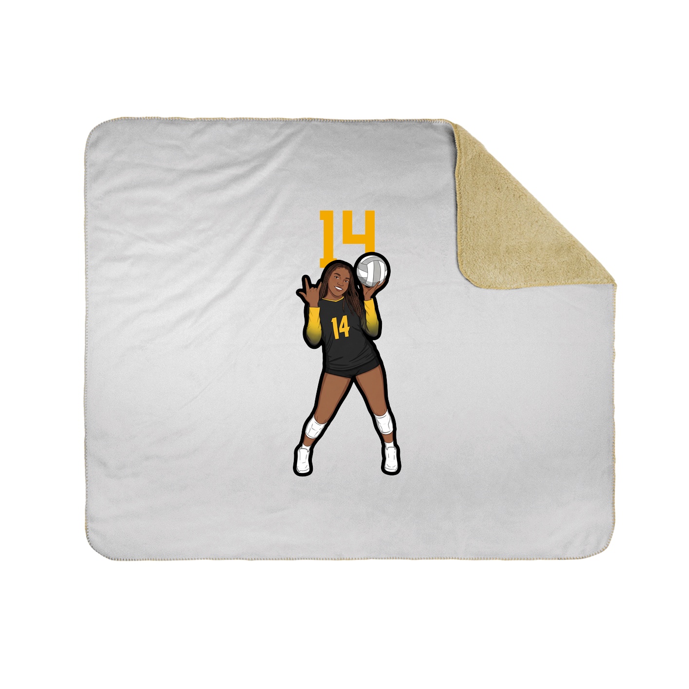 Throw Blanket — Number Top in White