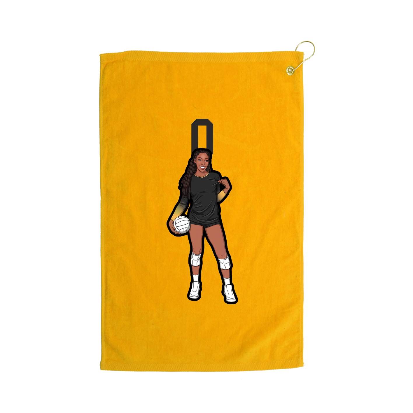 Golf Towel — Number Top in Gold