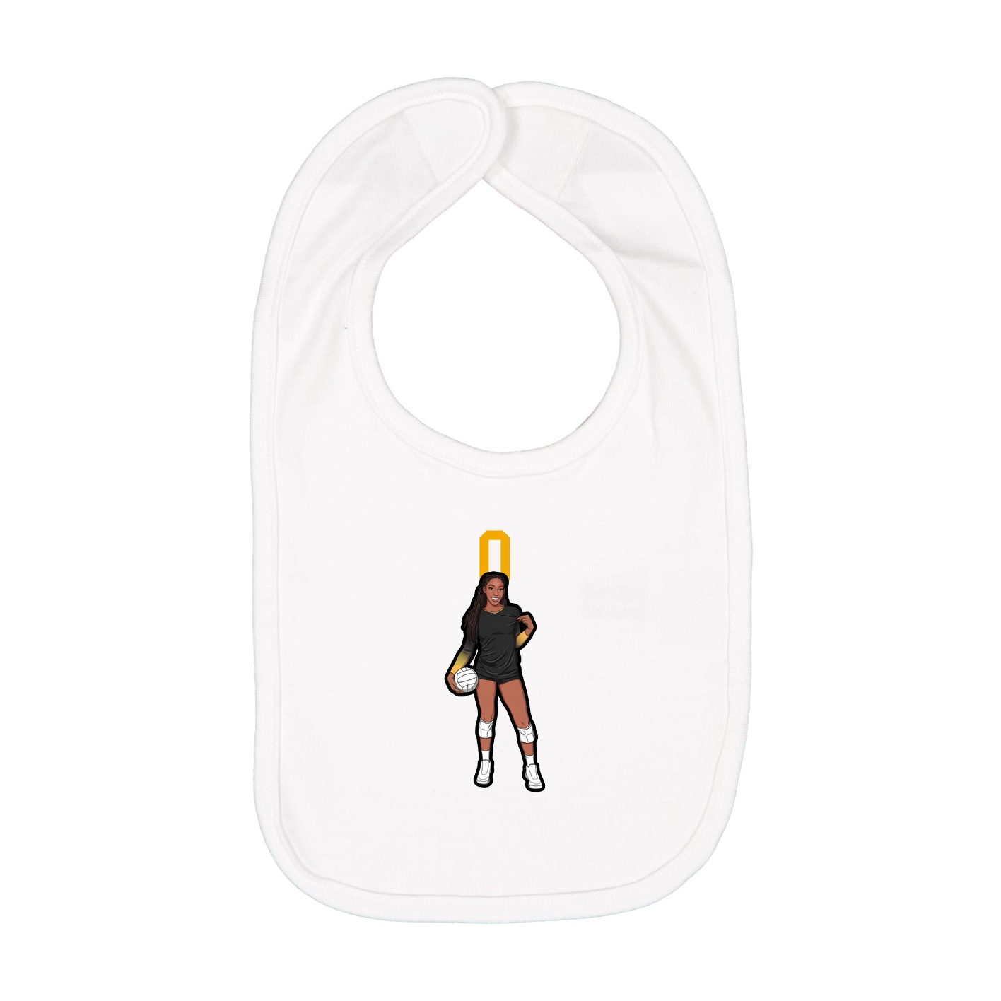 Infant Bib — Number Top in White