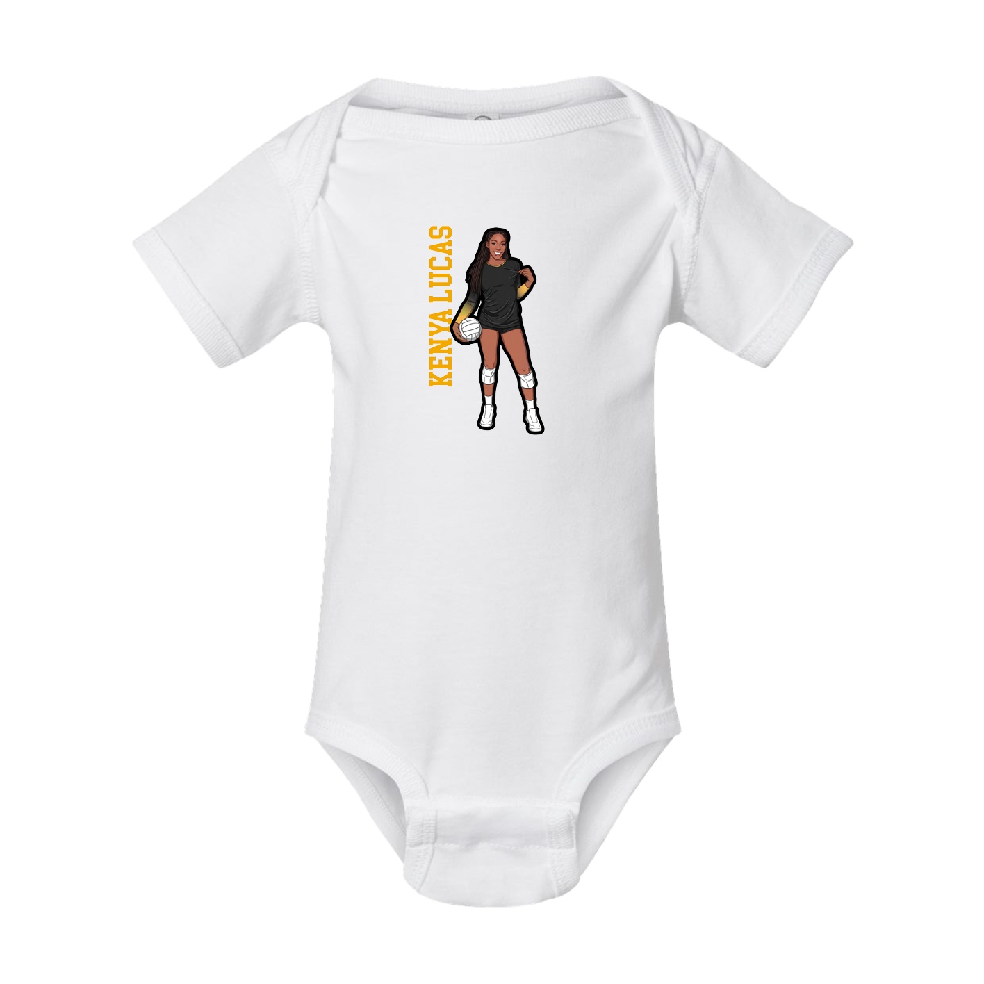 Baby Onesie — Name Vertical in White