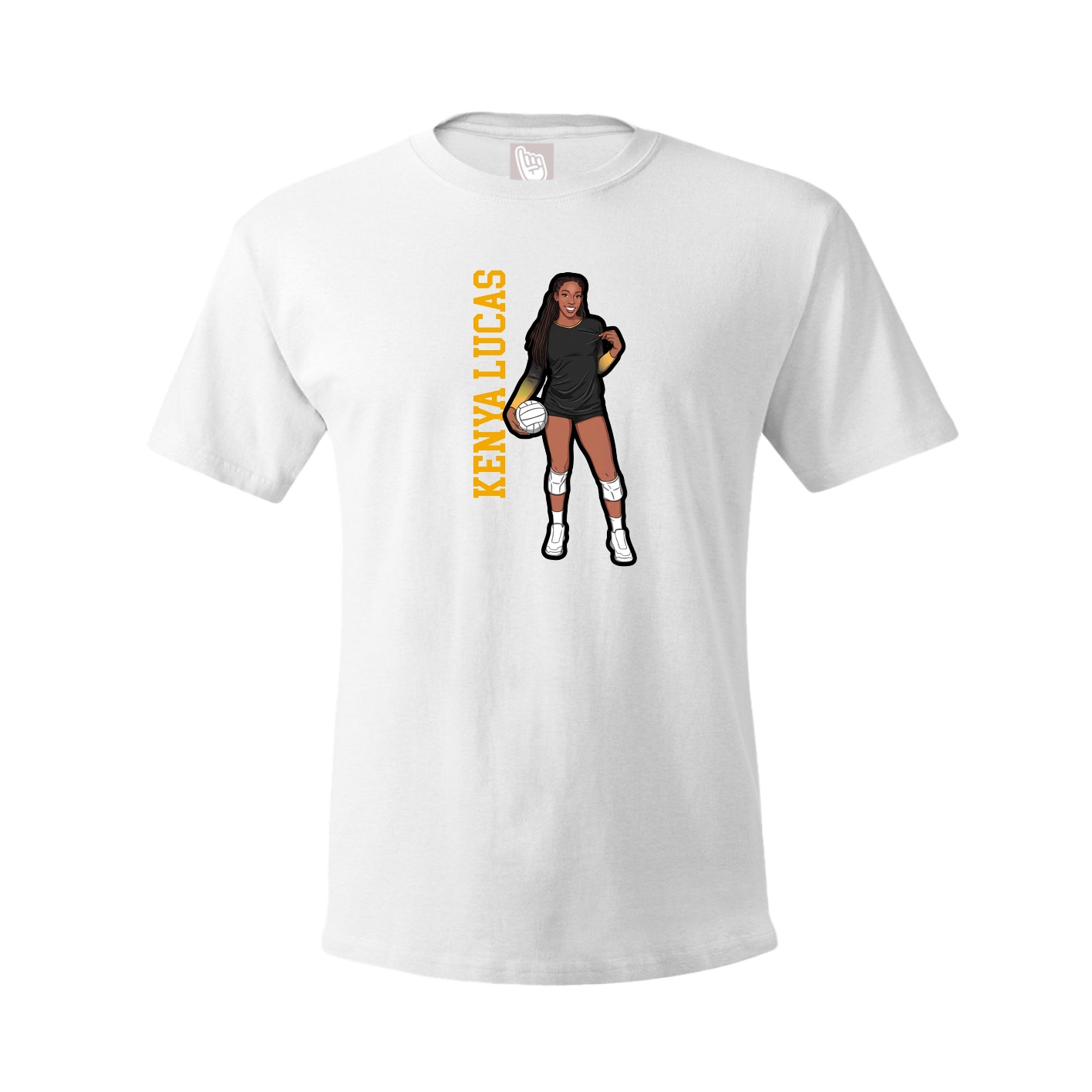 Tee — Name Vertical in White