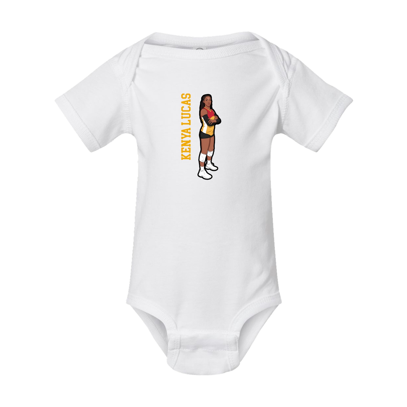 Baby Onesie — Name Vertical in White
