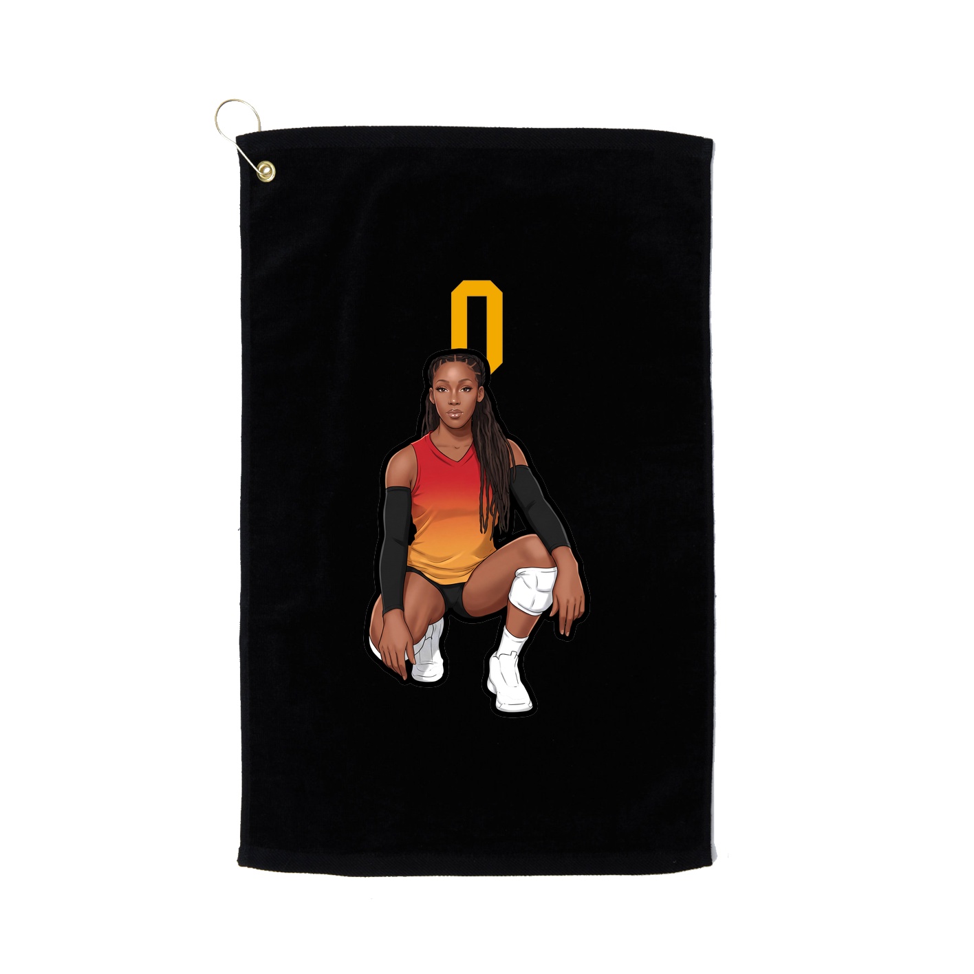 Golf Towel — Number Top in Black