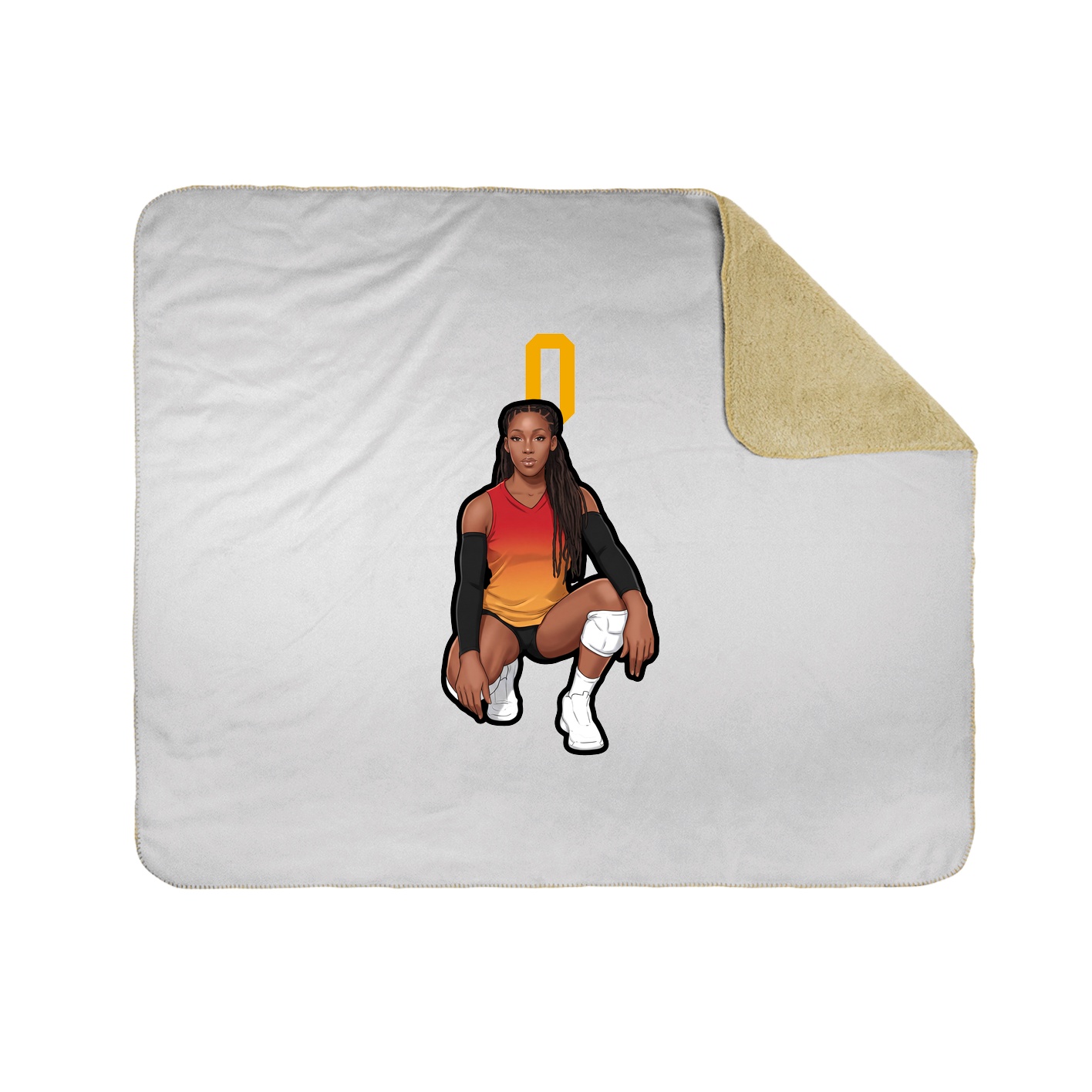 Throw Blanket — Number Top in White