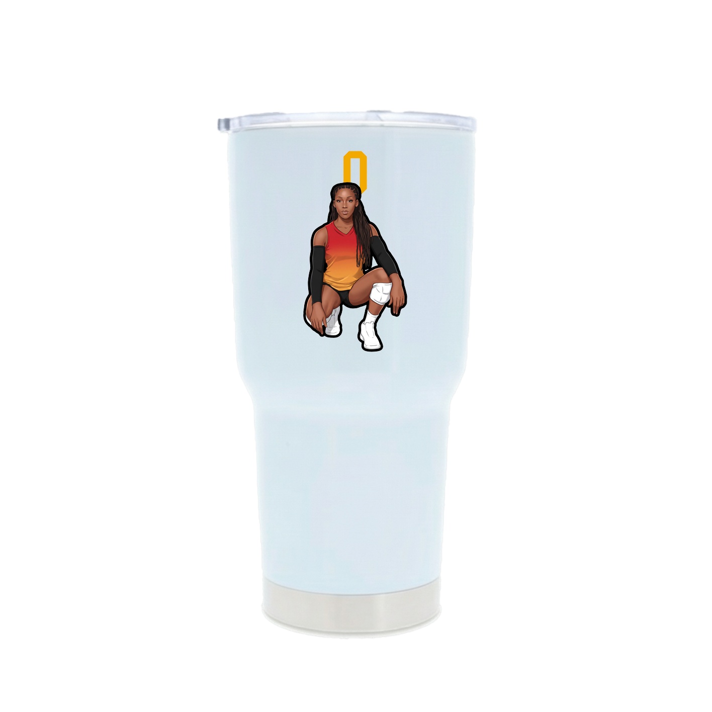 30oz Stainless Steel Tumbler — Number Top in White