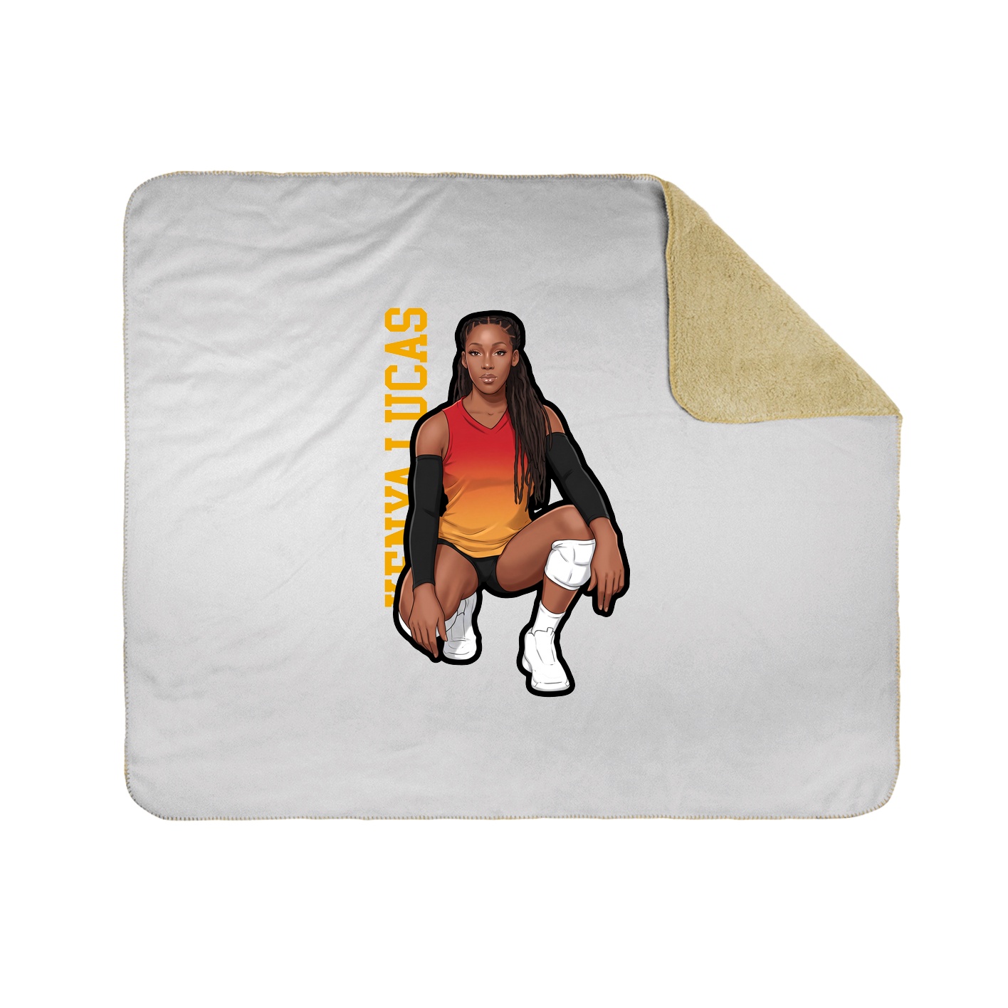 Throw Blanket — Name Vertical in White