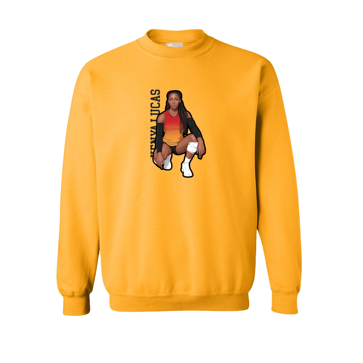 Fleece Crew — Name Vertical in Gold