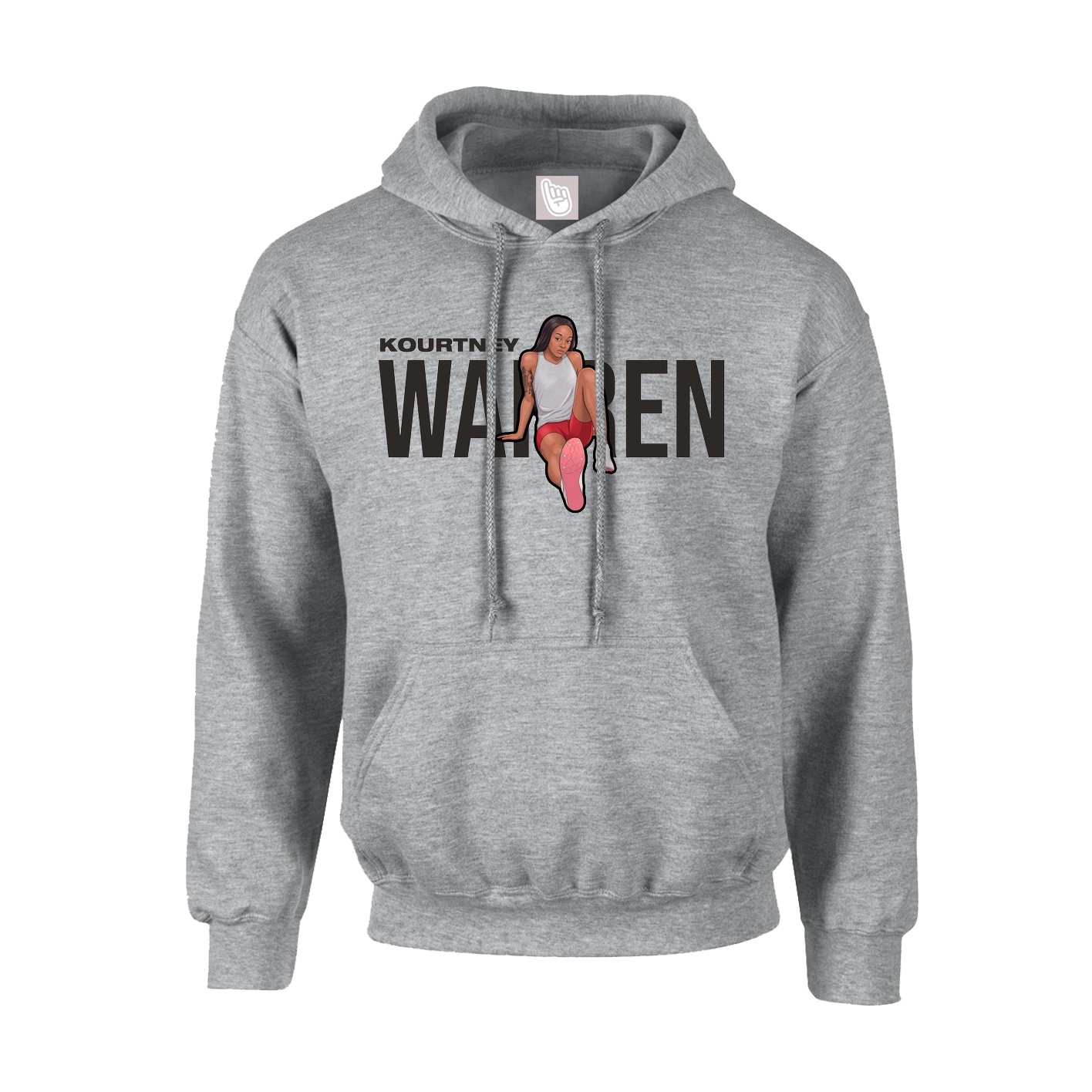 Hoodie — Player Name in Grey