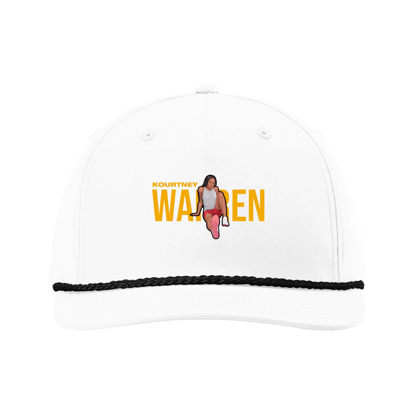Five-Panel Classic Rope Cap — Player Name in White