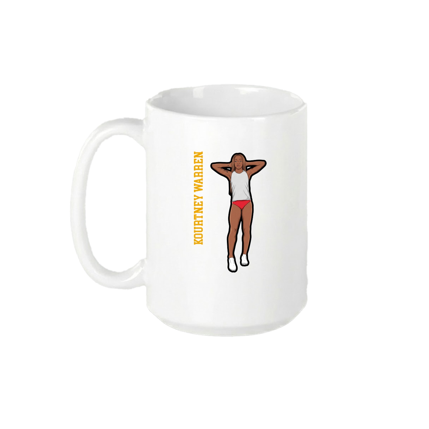15oz Coffee Mug — Name Vertical in White