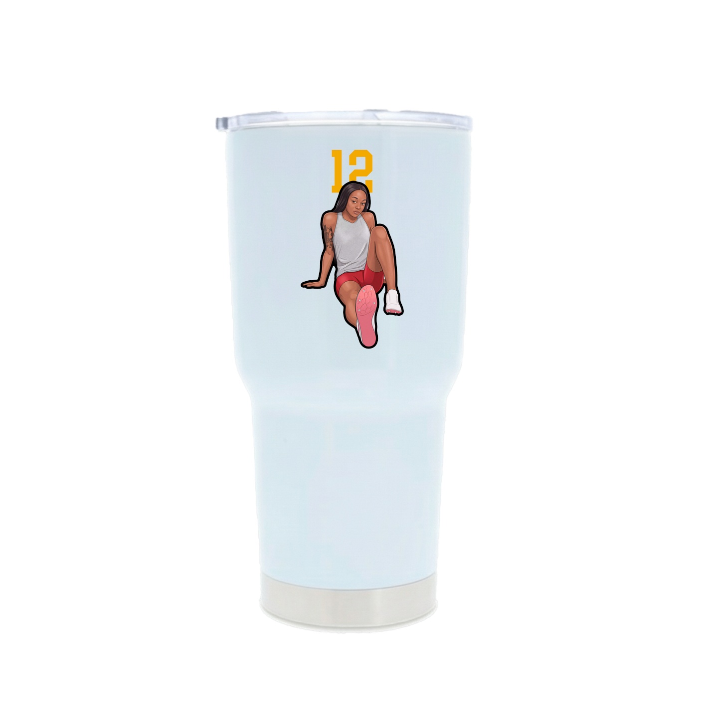 30oz Stainless Steel Tumbler — Number Top in White