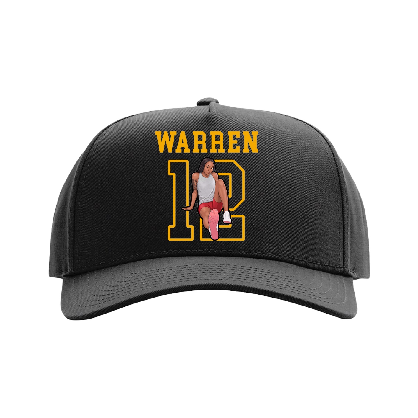 Full Fabric Five-Panel Champ Cap — Shirsey in Black