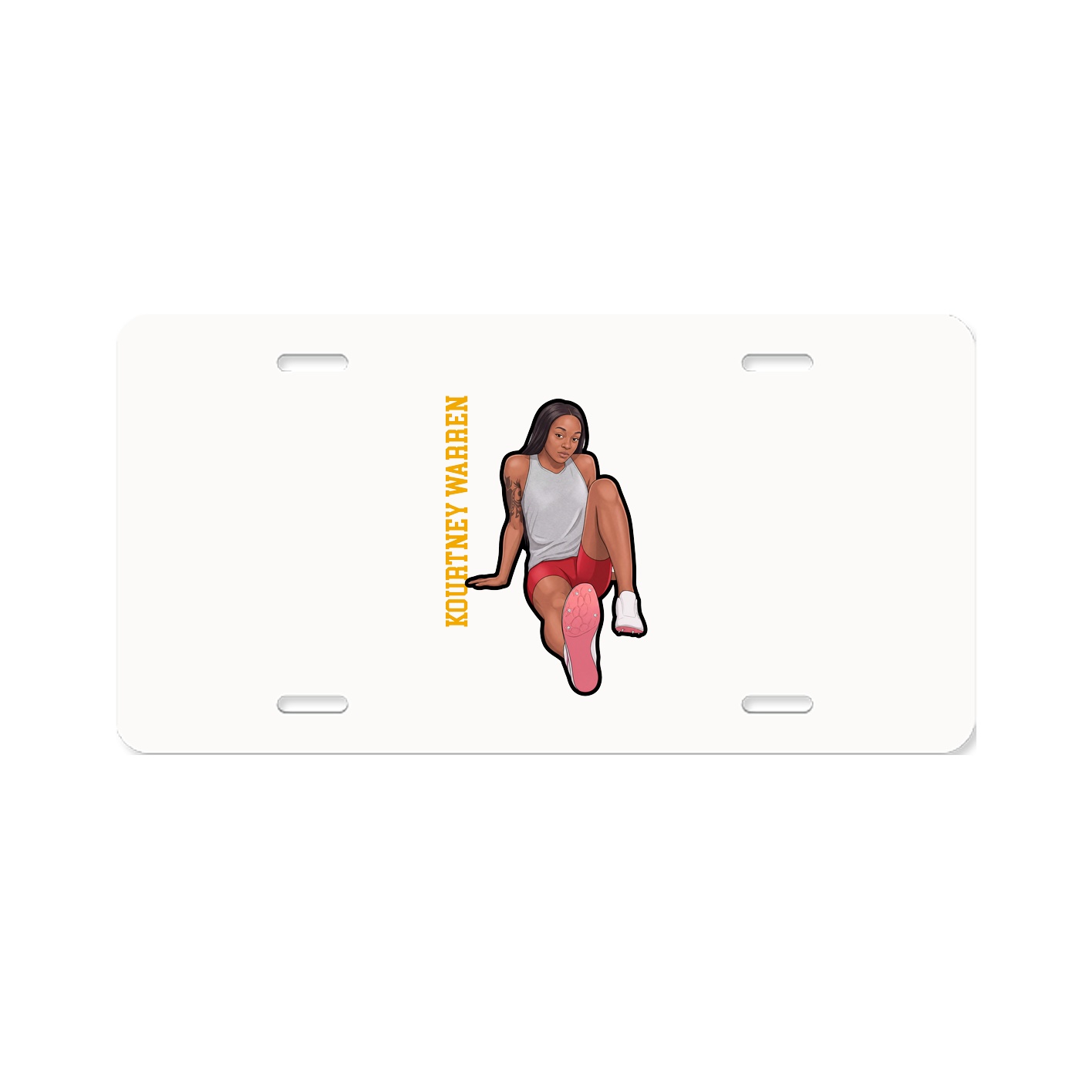 License Plate — Name Vertical in Classic