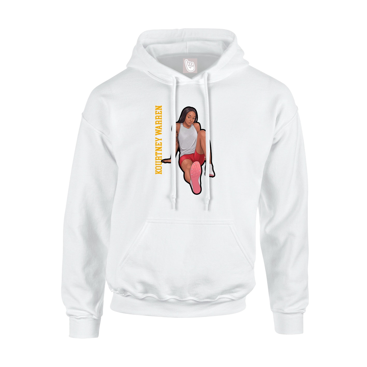 Youth Hoodie — Name Vertical in White