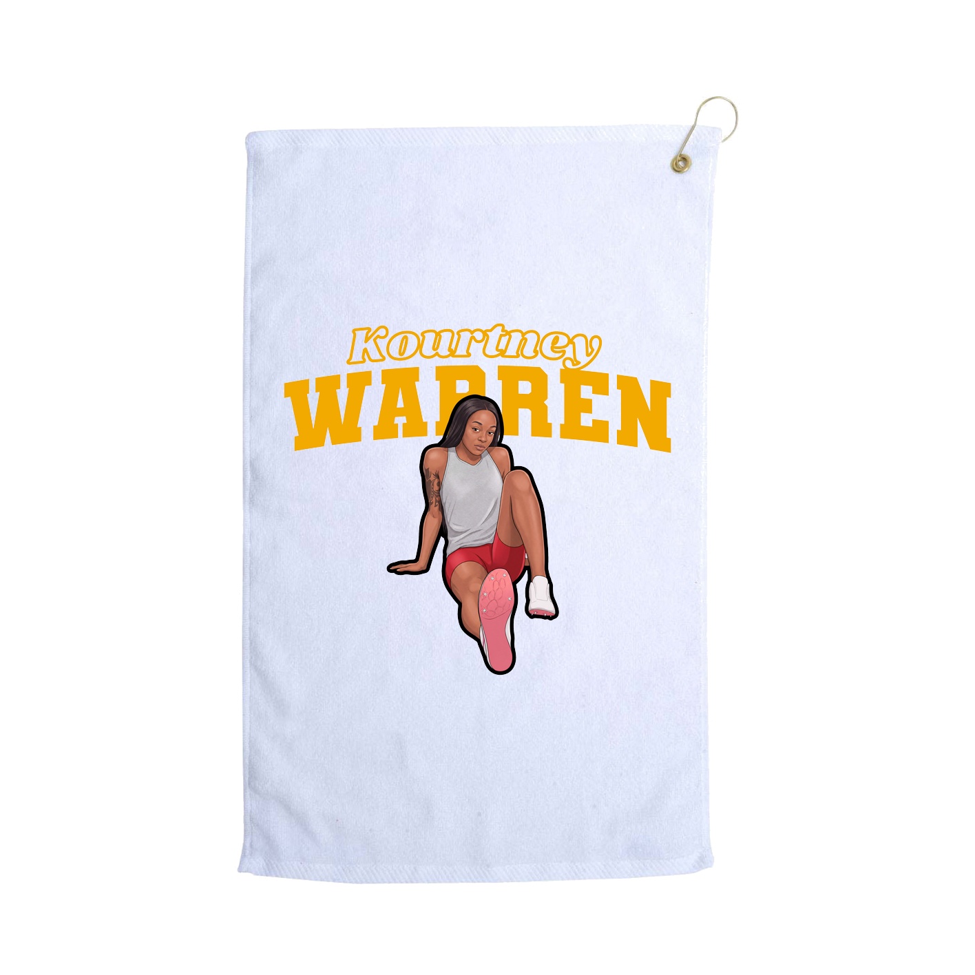 Golf Towel — Name Arch in White