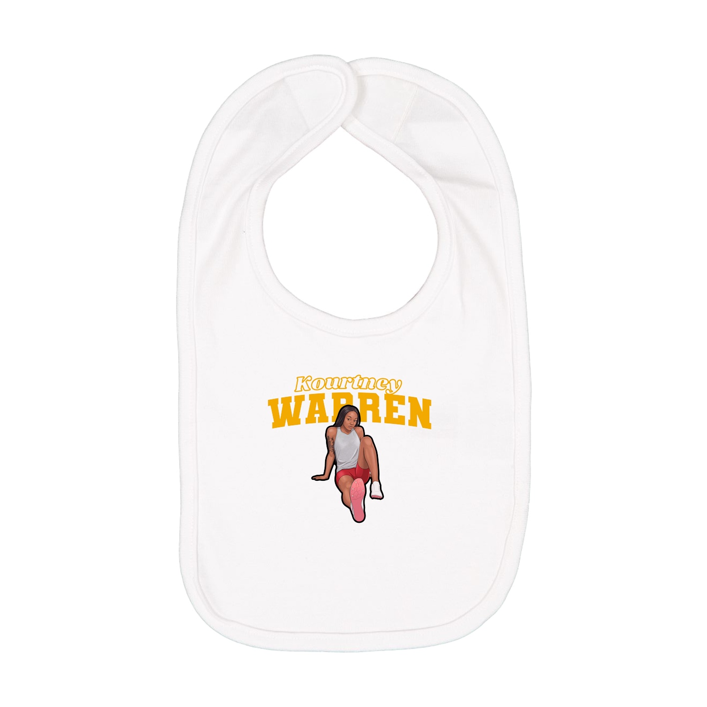 Infant Bib — Name Arch in White