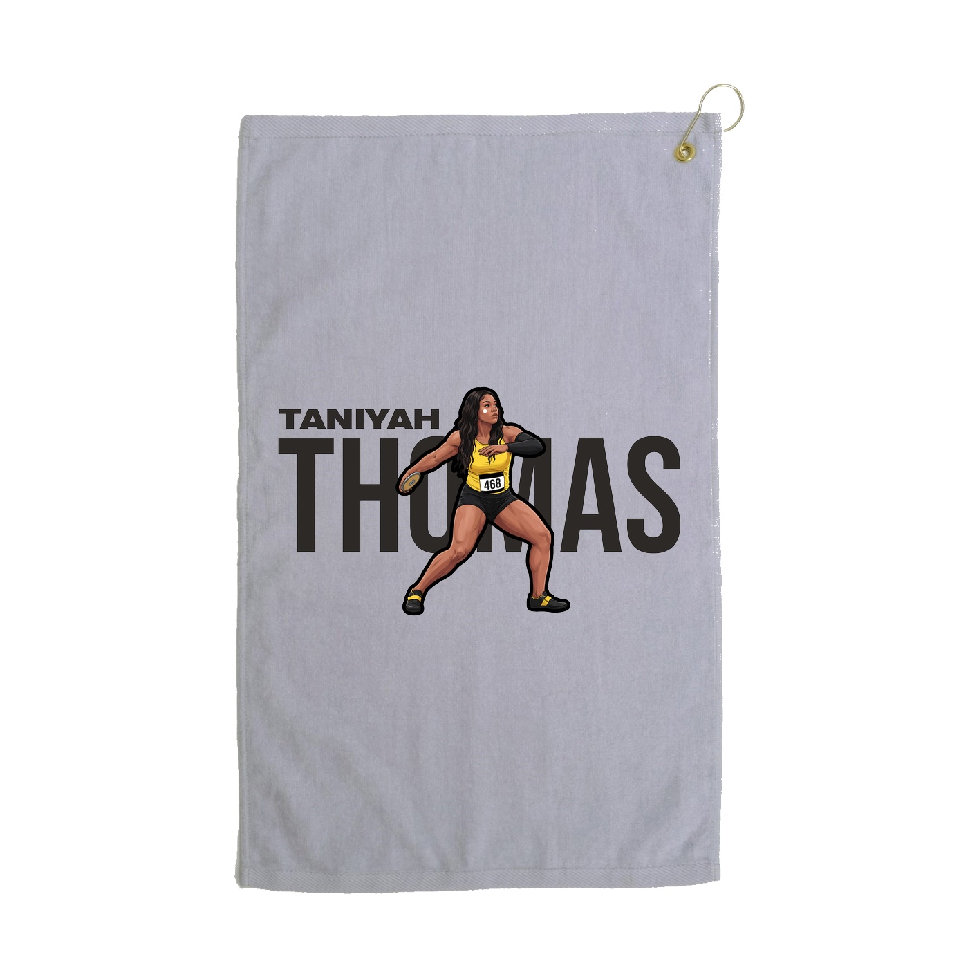 Golf Towel — Player Name in Grey