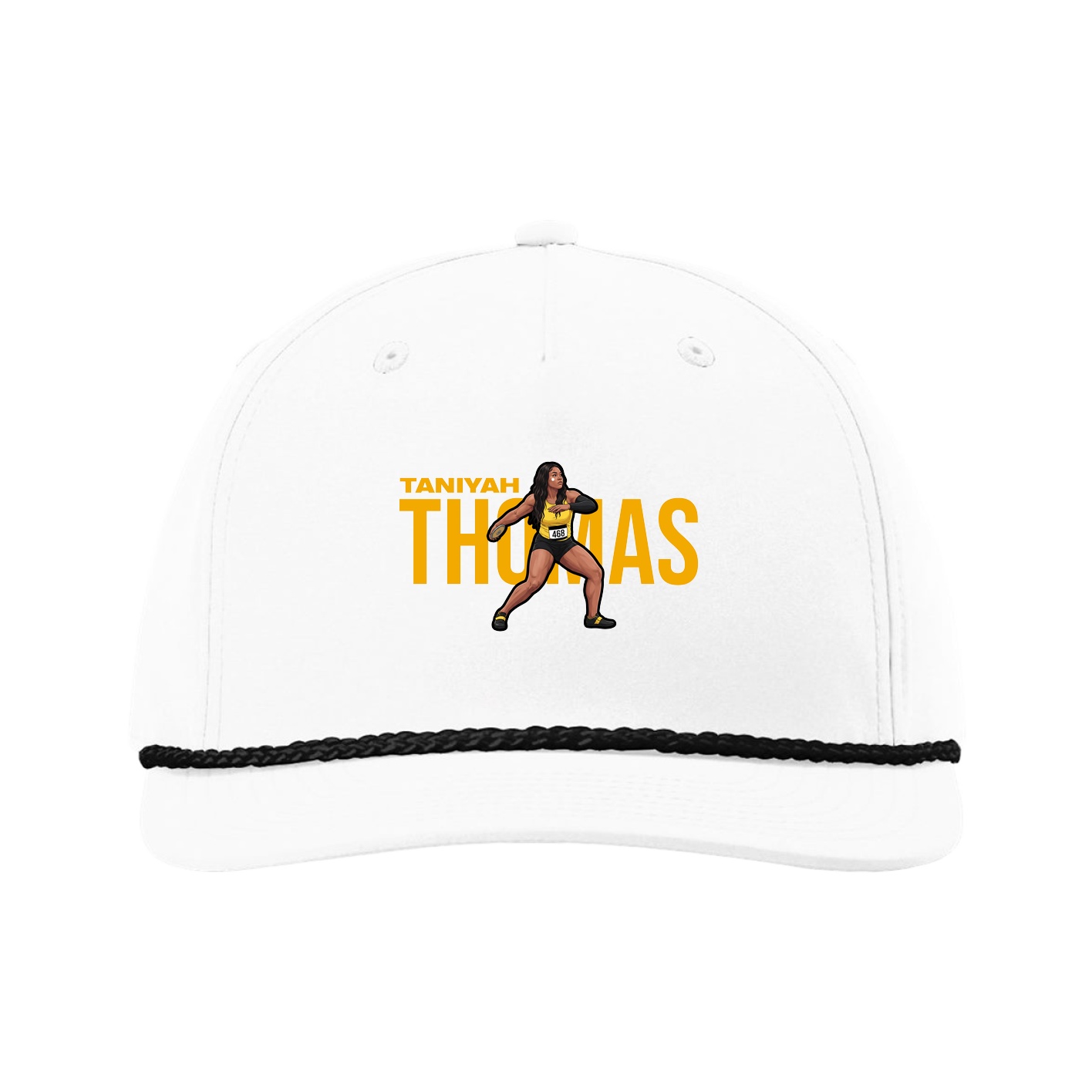 Five-Panel Classic Rope Cap — Player Name in White
