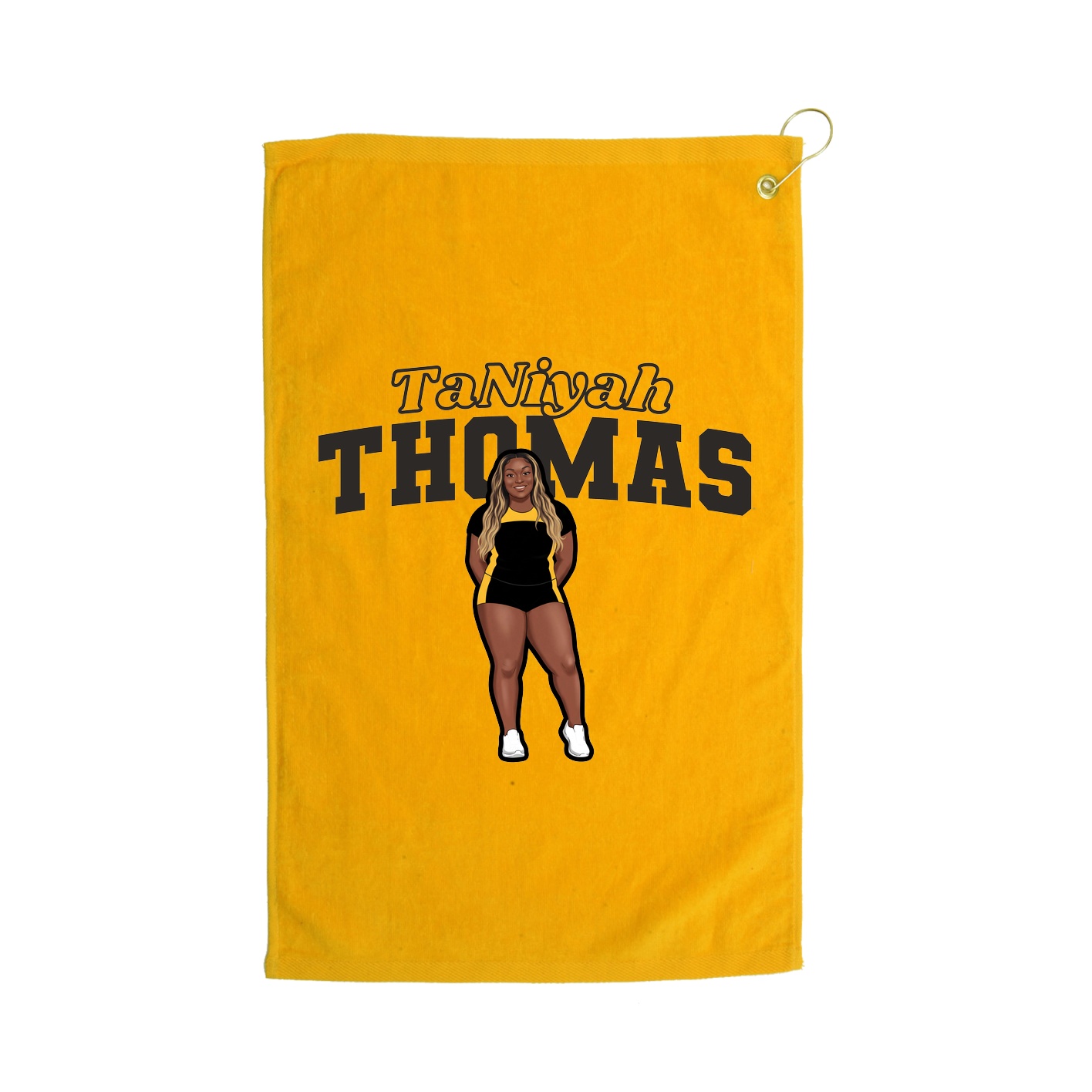 Golf Towel — Name Arch in Gold