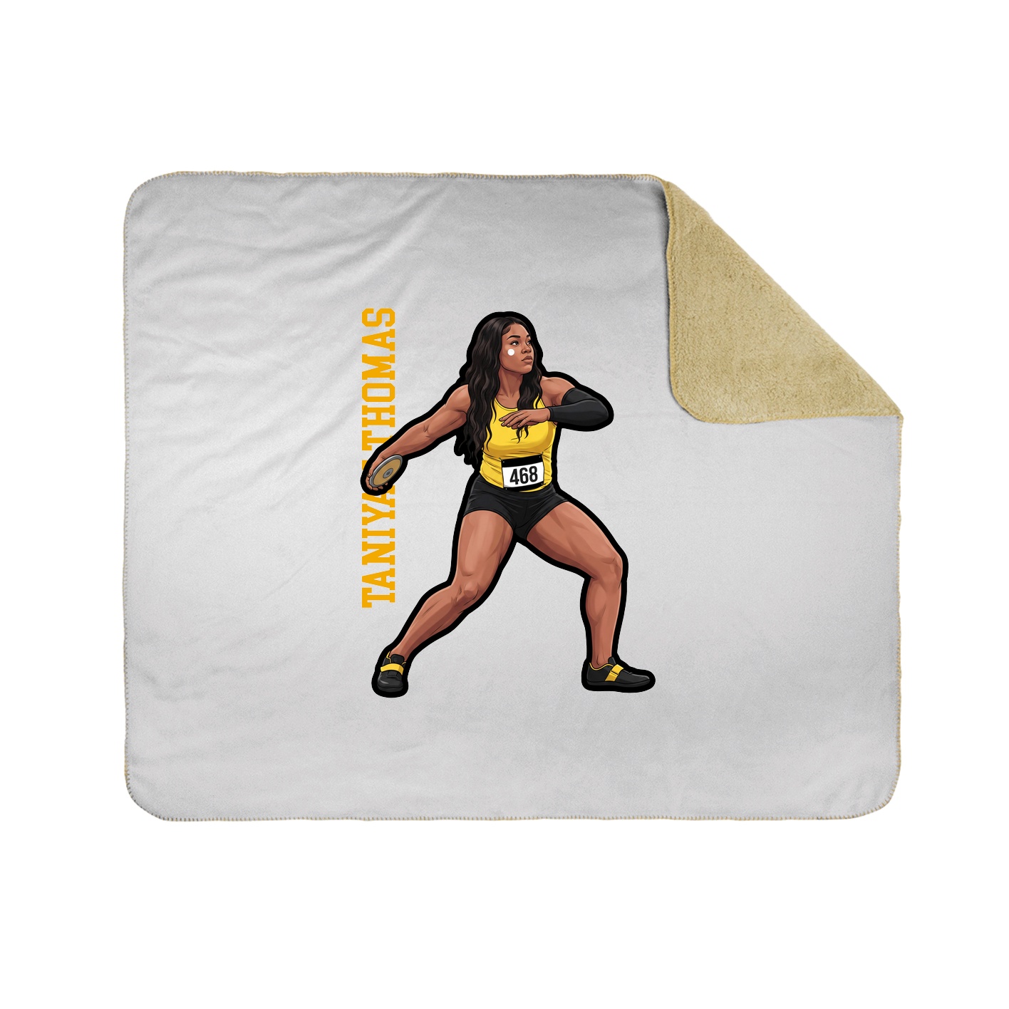 Throw Blanket — Name Vertical in White