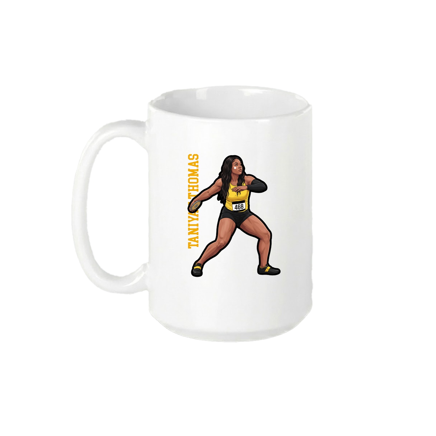 15oz Coffee Mug — Name Vertical in White
