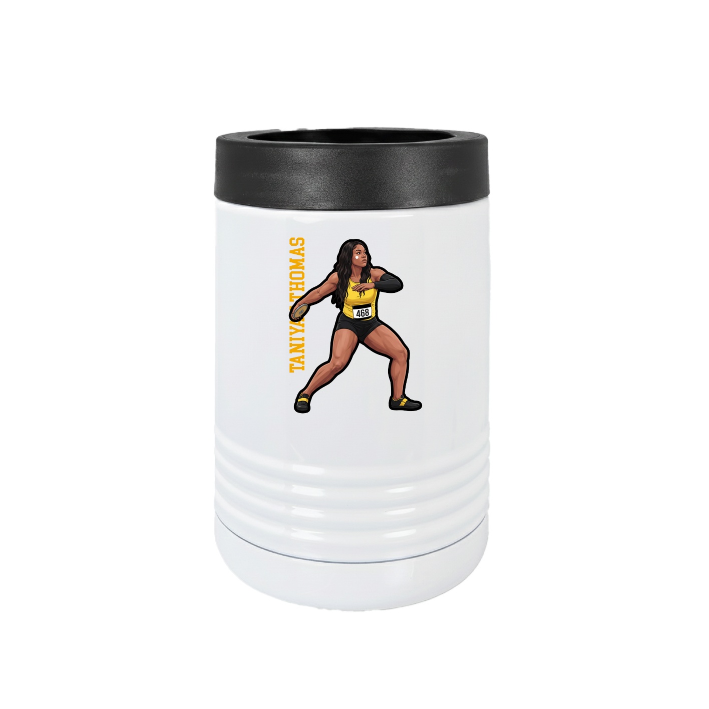 Beverage Holder — Name Vertical in White