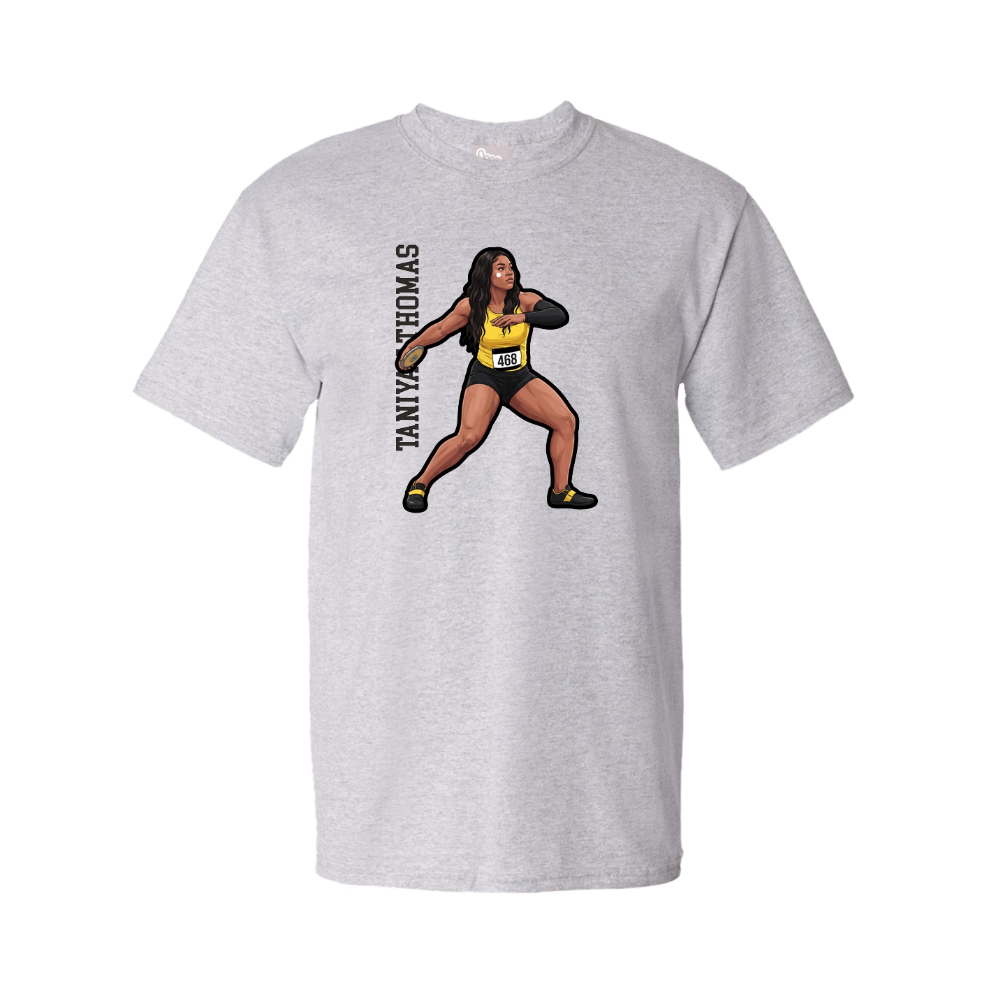 Tee — Name Vertical in Grey