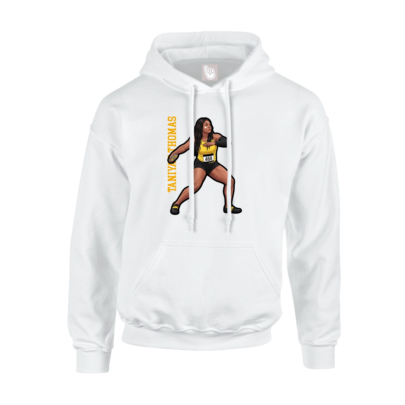 Youth Hoodie — Name Vertical in White