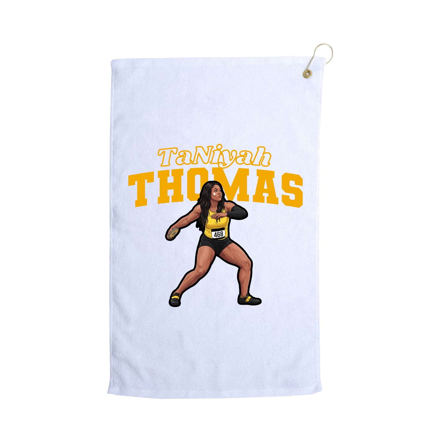 Golf Towel — Name Arch in White