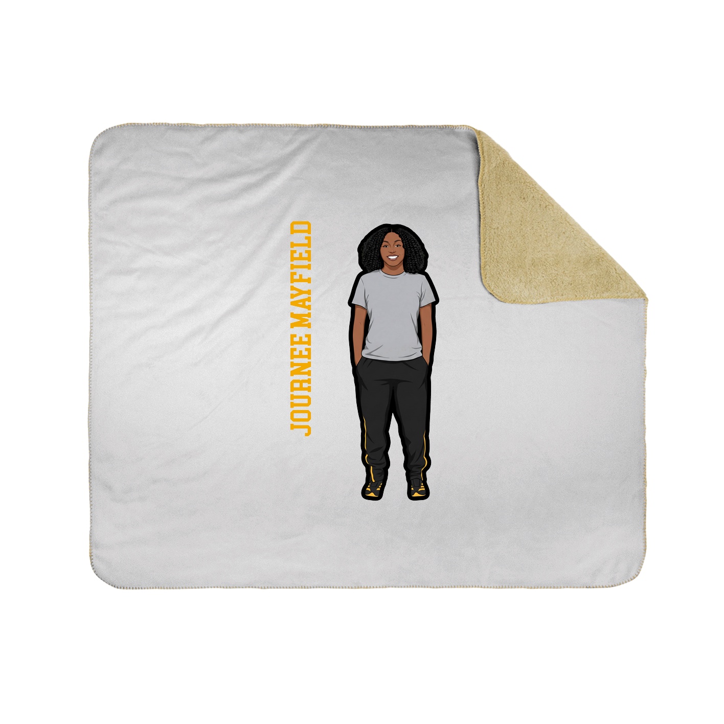 Throw Blanket — Name Vertical in White
